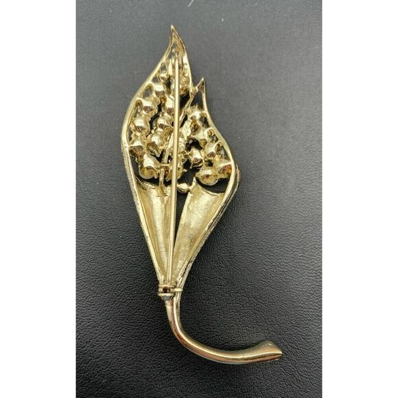 Vintage CORO Stunning AB Aurora Borealis RHINESTONES Gold Tone Flower Brooch - Picture 4 of 5